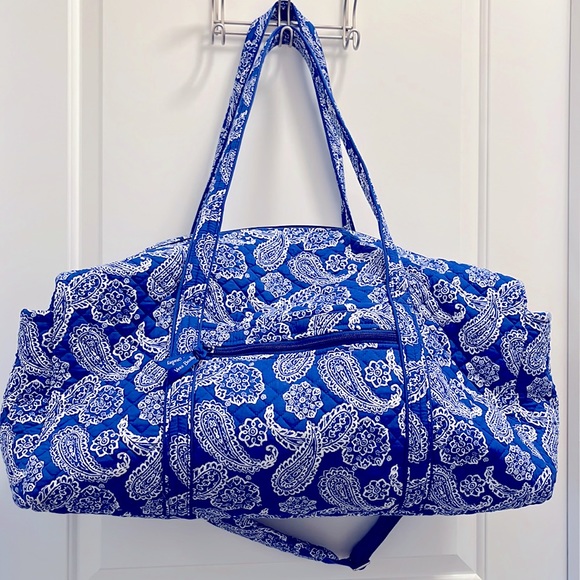 Vera Bradley Handbags - Vera Bradley Large Travel Duffel Bag In Royal/White Bandana